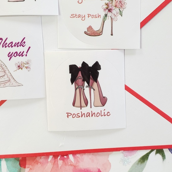 x100 Unique Fashion Girl Thank You Posh Stickers - Picture 12 of 15